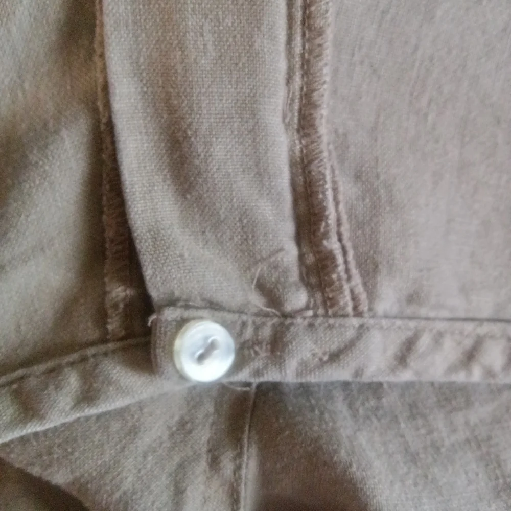 🦋 Vintage Orvis Linen Capri Pants Beige Plus Size 18